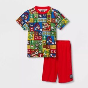 Boys Nintendo Mario 2pc Pajama Set Red
